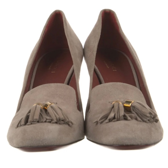 Gucci Suede Tassel Accents Pumps Women's Size: 7 - Picture 2 of 5